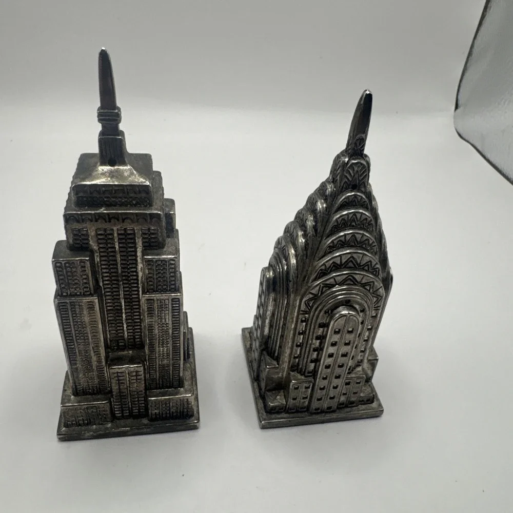 Godinger New York Chrysler‎ & Empire State Building Salt & Pepper Shakers